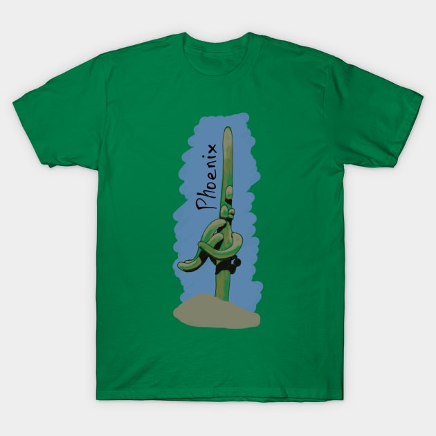 Phoenix Wacky Cactus T-Shirt by CorrieMick